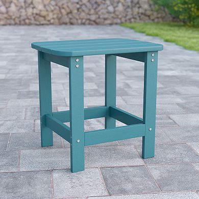 Flash Furniture All-Weather Poly Resin Adirondack Side Table - Patio Table