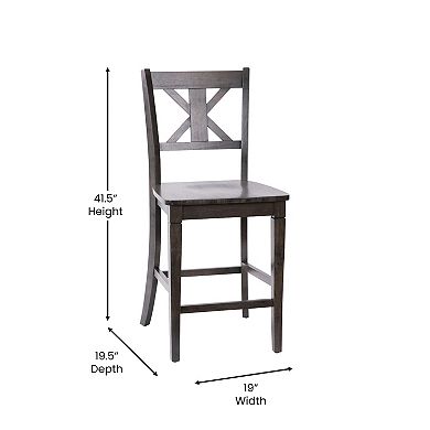 Flash Furniture Commercial Grade Wooden Counter Height Stool, Set of 2