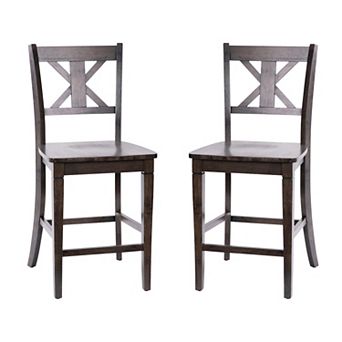 Flash Furniture Commercial Grade Wooden Counter Height Stool, Set of 2