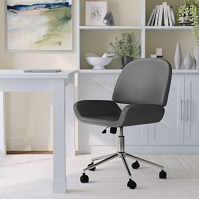 Martha Stewart Upholstered Armless Swivel Home Office Chair