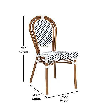 Flash Furniture 2 Pack All-Weather Commercial Paris Chair with Metal Frames