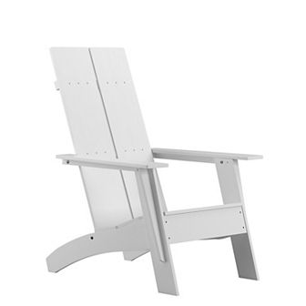 Flash Furniture Modern Dual Slat Back Indoor/Outdoor Adirondack Style Patio Chair