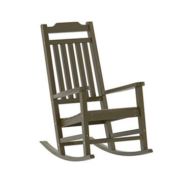 Flash Furniture Outdoor Patio All-Weather Poly Resin Wood Rocking Chair