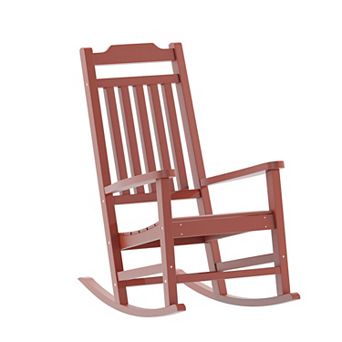 Flash Furniture Outdoor Patio All-Weather Poly Resin Wood Rocking Chair