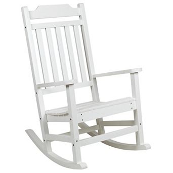 Flash Furniture Outdoor Patio All-Weather Poly Resin Wood Rocking Chair