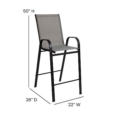 Flash Furniture 2 Pack Outdoor Barstools with Flex Comfort Material-Patio Stool