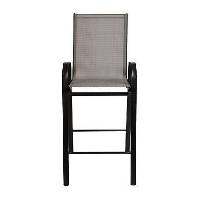 Flash Furniture 2 Pack Outdoor Barstools with Flex Comfort Material-Patio Stool