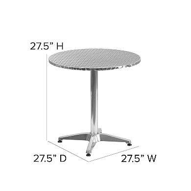 Flash Furniture 27.5" Round Aluminum Smooth Top Indoor-Outdoor Table with Base