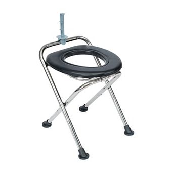 Flash Furniture Medical Grade Folding Travel Toilet with Cushioned Seat and Non-Slip Feet