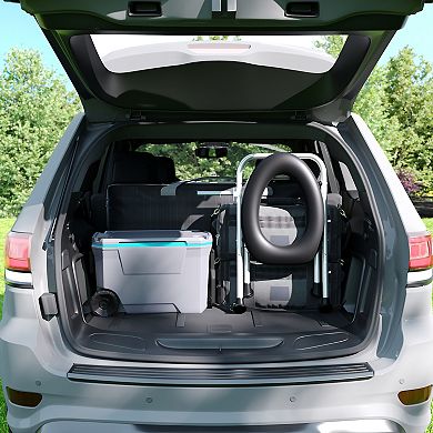 Flash Furniture Medical Grade Folding Travel Toilet with Cushioned Seat and Non-Slip Feet