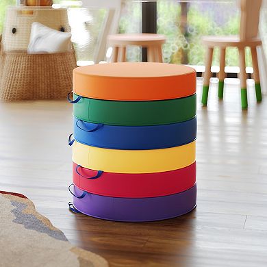Flash Furniture Commercial Upholstered Classroom Floor Cushions with Handles