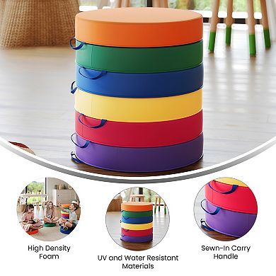 Flash Furniture Commercial Upholstered Classroom Floor Cushions with Handles