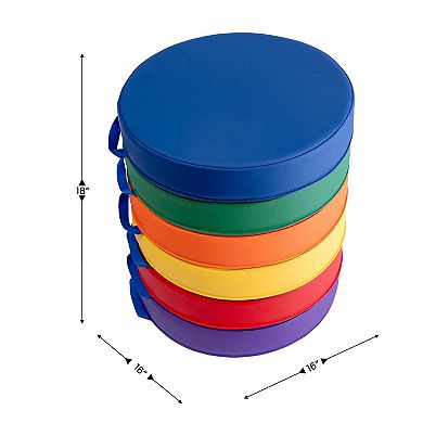 Flash Furniture Commercial Upholstered Classroom Floor Cushions with Handles