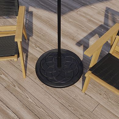 Flash Furniture Universal Cement Patio Umbrella Base - Weatherproof - 19.25" Diameter