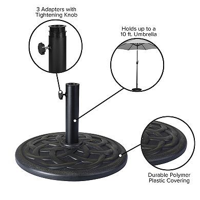Flash Furniture Universal Cement Patio Umbrella Base - Weatherproof - 19.25" Diameter