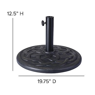 Flash Furniture Universal Cement Patio Umbrella Base - Weatherproof - 19.25" Diameter