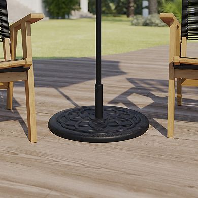 Flash Furniture Universal Cement Patio Umbrella Base - Weatherproof - 19.25" Diameter