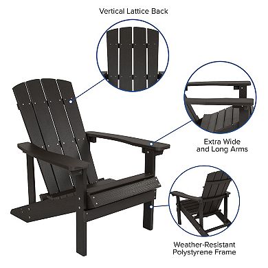 Flash Furniture Outdoor All-Weather Poly Resin Wood Adirondack Chair