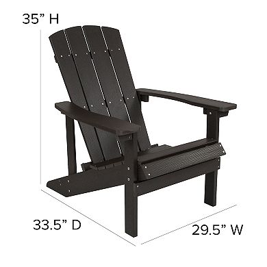 Flash Furniture Outdoor All-Weather Poly Resin Wood Adirondack Chair