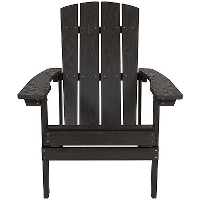 Flash Furniture Outdoor All-Weather Poly Resin Wood Adirondack Chair