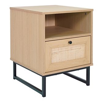 Merrick Lane Wooden Mid-Century Modern Bed Side Table/Nightstand with Drawer