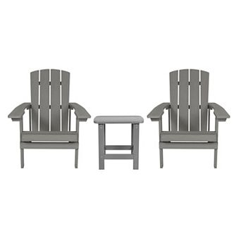 Flash Furniture Indoor/Outdoor Adirondack Style Side Table and 2 Chair Set
