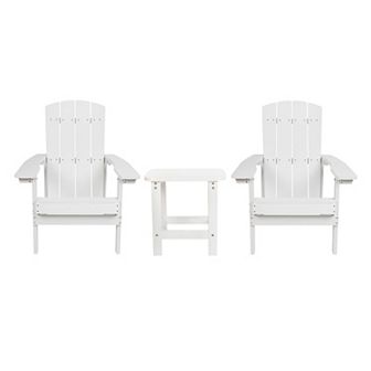 Flash Furniture Indoor/Outdoor Adirondack Style Side Table and 2 Chair Set