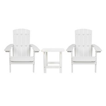 Flash Furniture Indoor/Outdoor Adirondack Style Side Table and 2 Chair Set