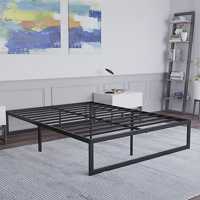 Flash Furniture 14" Metal Platform Bed Frame with Steel Slat Supports-No Foundation Needed