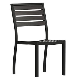 Flash Furniture Outdoor Faux Teak Side Chair with Poly Slats - Teak Patio Chair