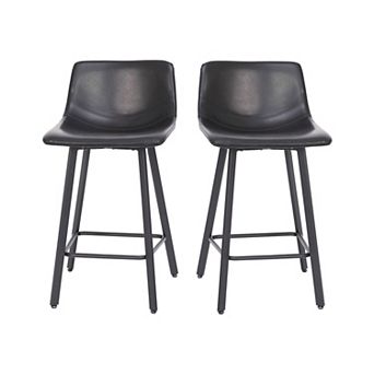 Flash Furniture Set of 2 Commercial Armless Metal Counter Stools