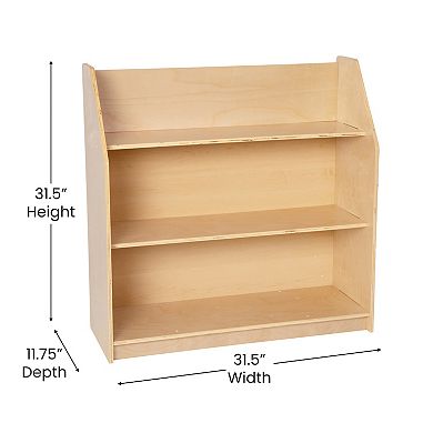 Flash Furniture Kid Friendly Wooden Bookshelf with 3 Display Shelves
