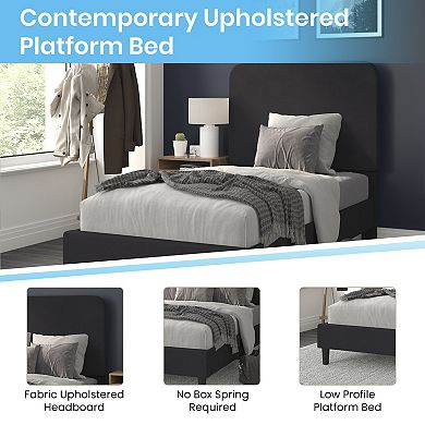 Flash Furniture Platform Bed with Headboard - No Foundation Needed