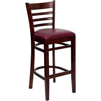Flash Furniture Ladder Back Wooden Restaurant Barstool