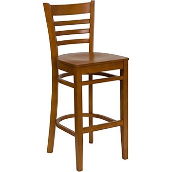 Flash Furniture Ladder Back Wooden Restaurant Barstool