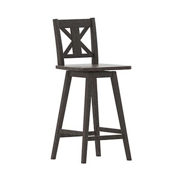 Flash Furniture Commercial 360° Swivel Wood Bar Height Stool