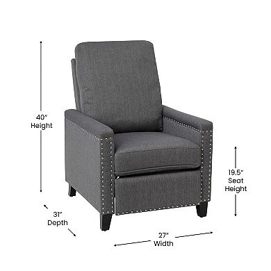 Flash Furniture Push Back Recliner with Pillow Style Backrest and Accent Nail Trim