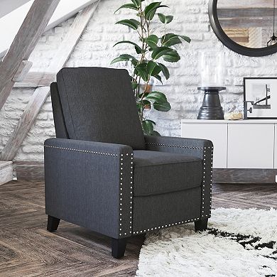 Flash Furniture Push Back Recliner with Pillow Style Backrest and Accent Nail Trim