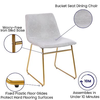 Flash Furniture 18 Inch Indoor Dining Table Chairs, LeatherSoft Upholstery-Set of 2