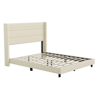 Flash Furniture Upholstered Platform Bed with Wingback Headboard