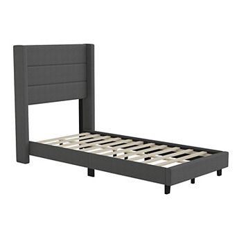 Flash Furniture Upholstered Platform Bed with Wingback Headboard