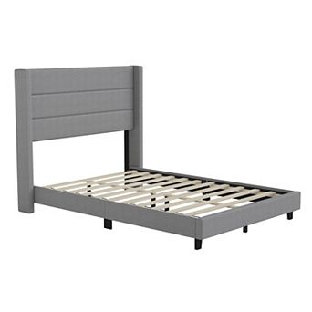 Flash Furniture Upholstered Platform Bed with Wingback Headboard