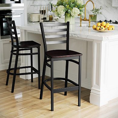 Flash Furniture Ladder Back Metal Restaurant Barstool