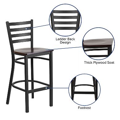 Flash Furniture Ladder Back Metal Restaurant Barstool