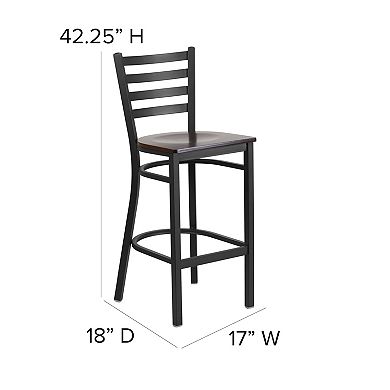 Flash Furniture Ladder Back Metal Restaurant Barstool