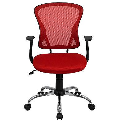 Flash Furniture Mid-Back Mesh Swivel Task Office Chair with Chrome Base and Arms