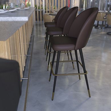 Flash Furniture Commercial Grade Armless Barstool with Contoured Back