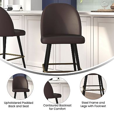 Flash Furniture Commercial Grade Armless Barstool with Contoured Back