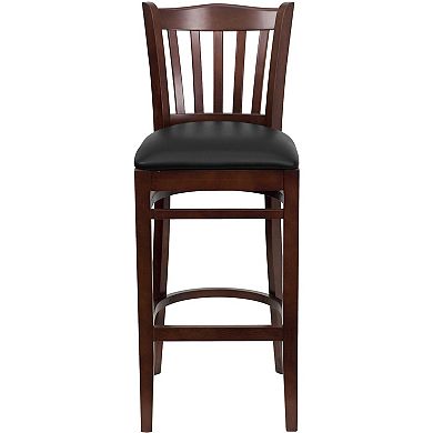 Flash Furniture Vertical Slat Back Wooden Restaurant Barstool - Hospitality Seating