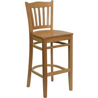 Flash Furniture Vertical Slat Back Wooden Restaurant Barstool - Hospitality Seating